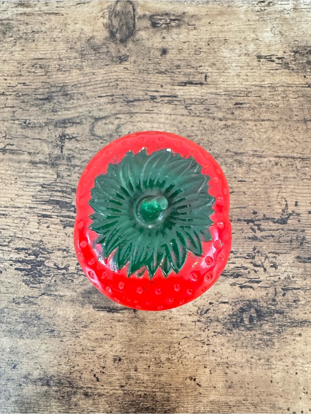 Strawberry Glass Dish with Lid | Red Strawberry Trinket Box - Picture 7 of 10